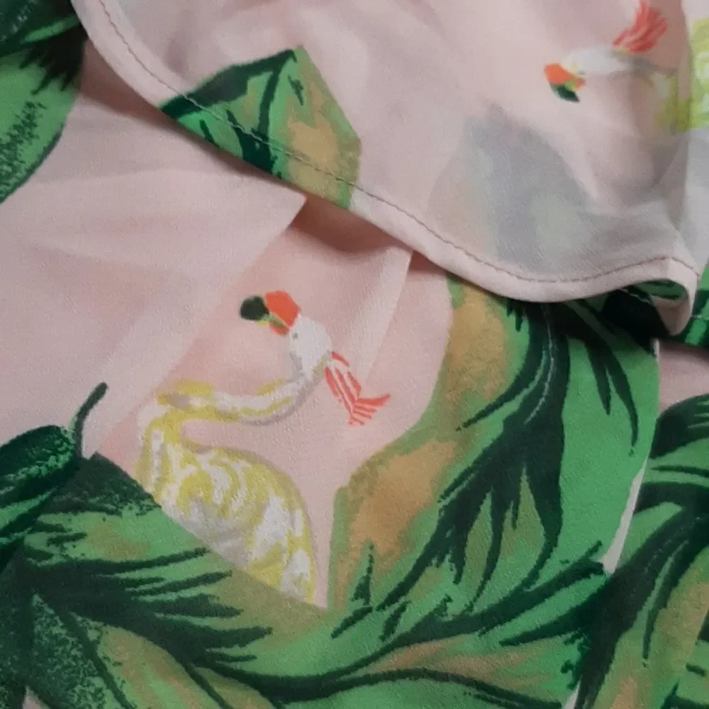 The Webster Miami Flamingo Ruffle Skirt sz S